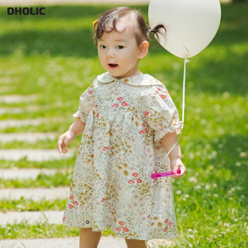 セーラーカラー花柄ワンピース p000075 キッズ 【3~8才】【ops】【韓国 ファッション ワンピース ロングワンピース 花柄 襟 女の子 幼稚園児 可愛い 楽キッズ 子供 子供用 ベビー ベビー服 ベビー用 秋 春】【KIDS】