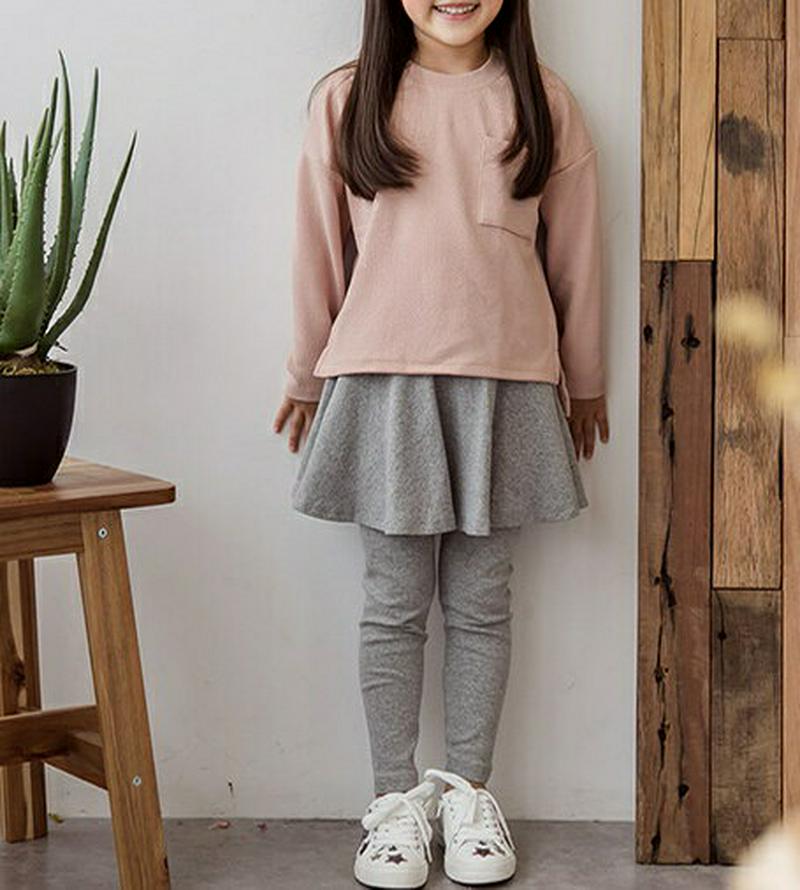 3COLORSフレアスカートレギンス p000154 キッズ 【3~8才】【pt】【韓国 ファッション ボトムス レギンス ストレッチ 伸縮性 ロング 無地 スカート レイヤード 幼稚園児 女の子キッズ 子供 子供用 秋 春】【KIDS】