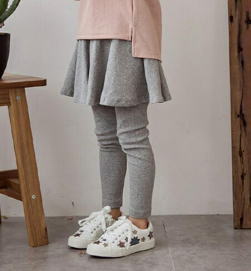 3COLORSフレアスカートレギンス p000154 キッズ 【3~8才】【pt】【韓国 ファッション ボトムス レギンス ストレッチ 伸縮性 ロング 無地 スカート レイヤード 幼稚園児 女の子キッズ 子供 子供用 秋 春】【KIDS】