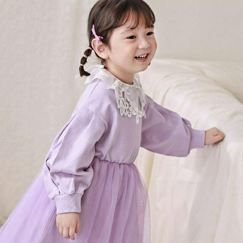 タイツSETチュールワンピース・p000013 キッズ【0~2才】【ops】【ワンピース 長袖 ラウンドネック チュール タイツ セット 綿 コットン ベビー 子供服 キッズ ジュニア 子供 こども 1歳 2歳 女の子 かわいい】【KIDS】