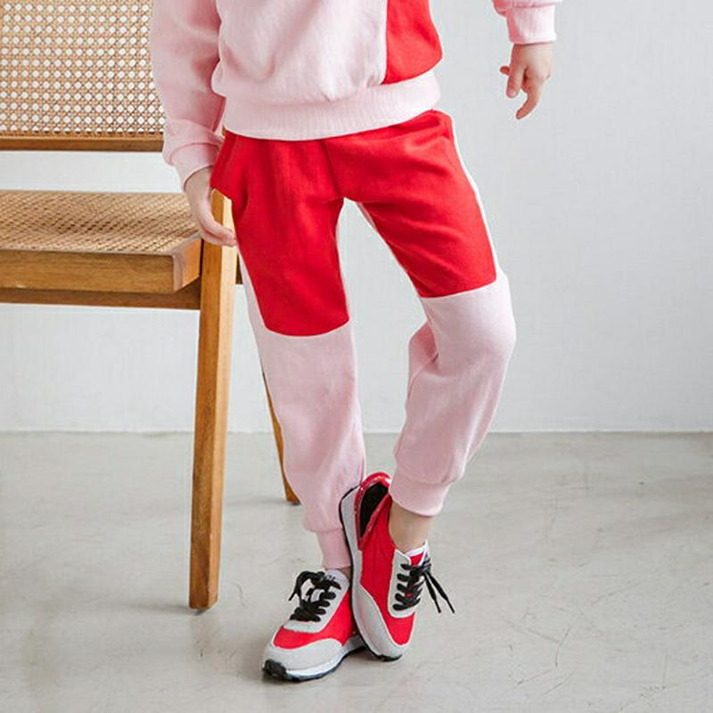 カラーブロックパンツ・p000142 キッズ【3~8才】【pt】【パンツ ズボン ロングパンツ カラーブロック 綿 コットン カジュアル 子供服 キッズ ジュニア 子供 こども 女の子 男の子】【KIDS】
