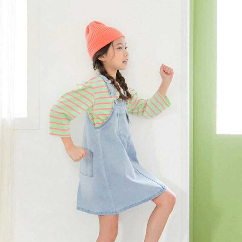 デニムサロペットワンピース・p000208 キッズ【3~8才】【ops】【ワンピース サロペット デニムサロペット レイヤード 