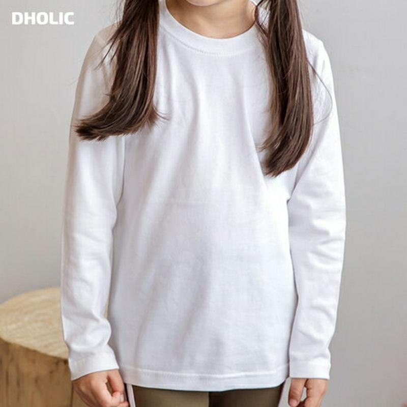 長袖ラウンドネックTシャツ(junior)・p000201 キッズ【3~8才】【tops】【トップス Tシャツ Vネック 無地 長袖 女の子 男の子 ゆったり カジュアル キッズ 子供 こども 子供服 こども服】【KIDS】
