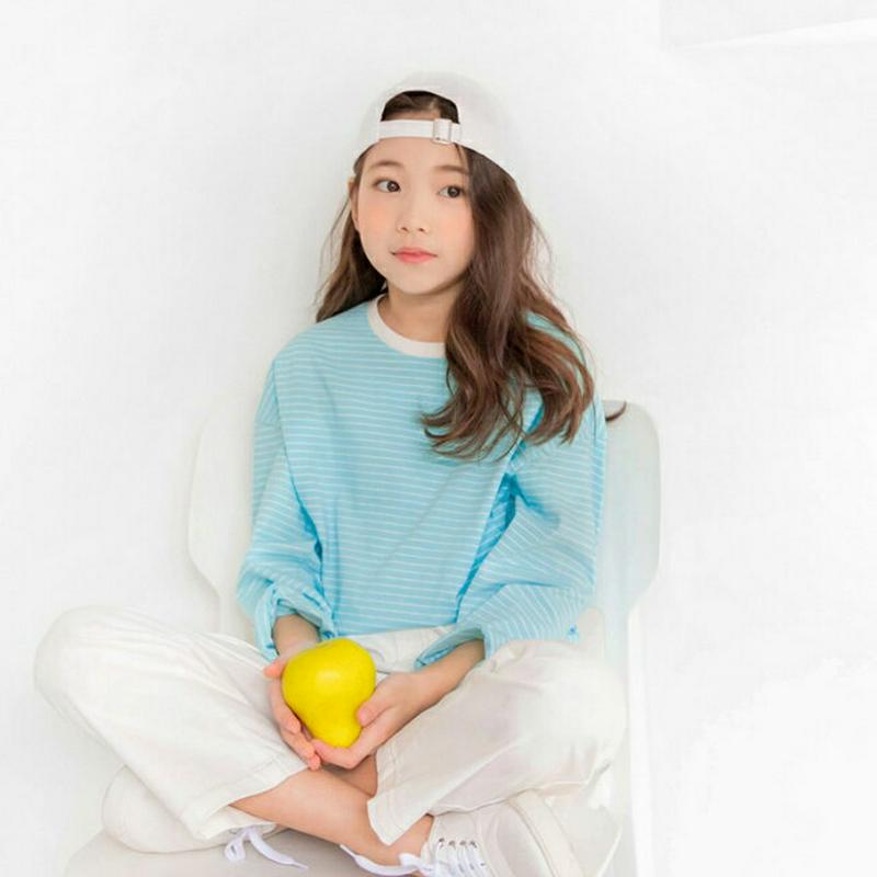 細ボーダーTシャツ・p000043 キッズ【3~8才】【tops】【トップス Tシャツ ボーダー 柄 長袖 カジュアル ラフ 女