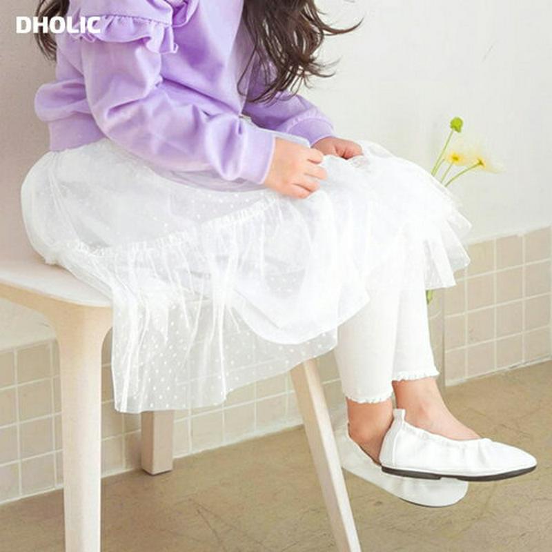 レースヘムリブレギンス・p00004 キッズ【3~8才】【pt】【レギンス パンツ ズボン 長ズボン リブ リブレギンス レース