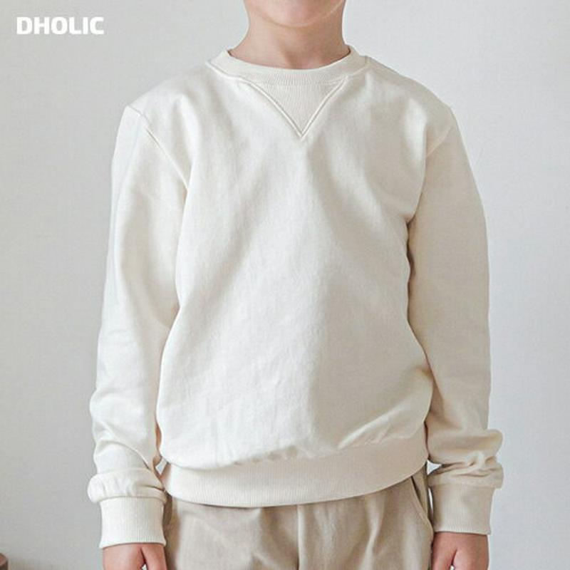 クルーネックスウェット・p000203 キッズ【3~8才】【tops】【トップス スウェット 長袖 ラウンドネック 綿 コットン 無地 カジュアル シンプル ベーシック 子供服 キッズ ジュニア 子供 こども 男の子 春】【KIDS】