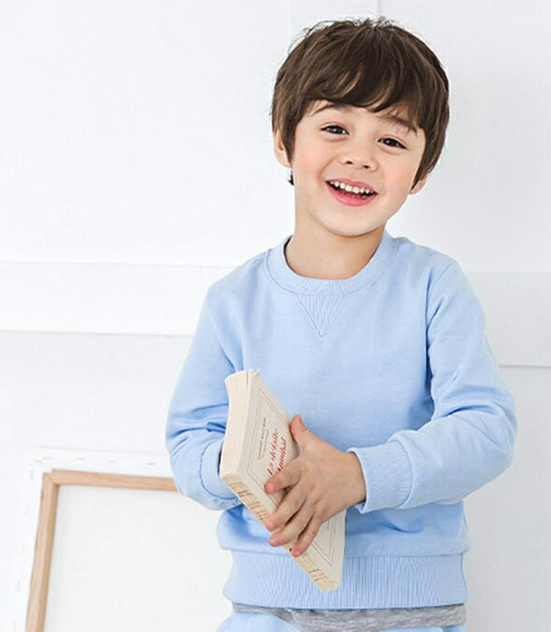 クルーネックスウェット・p000203 キッズ【3~8才】【tops】【トップス スウェット 長袖 ラウンドネック 綿 コットン 無地 カジュアル シンプル ベーシック 子供服 キッズ ジュニア 子供 こども 男の子 春】【KIDS】