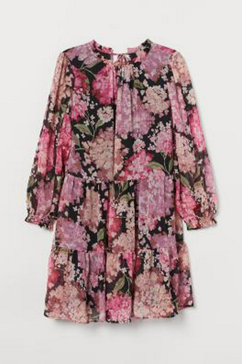 H&M+ クレープシフォンワンピース