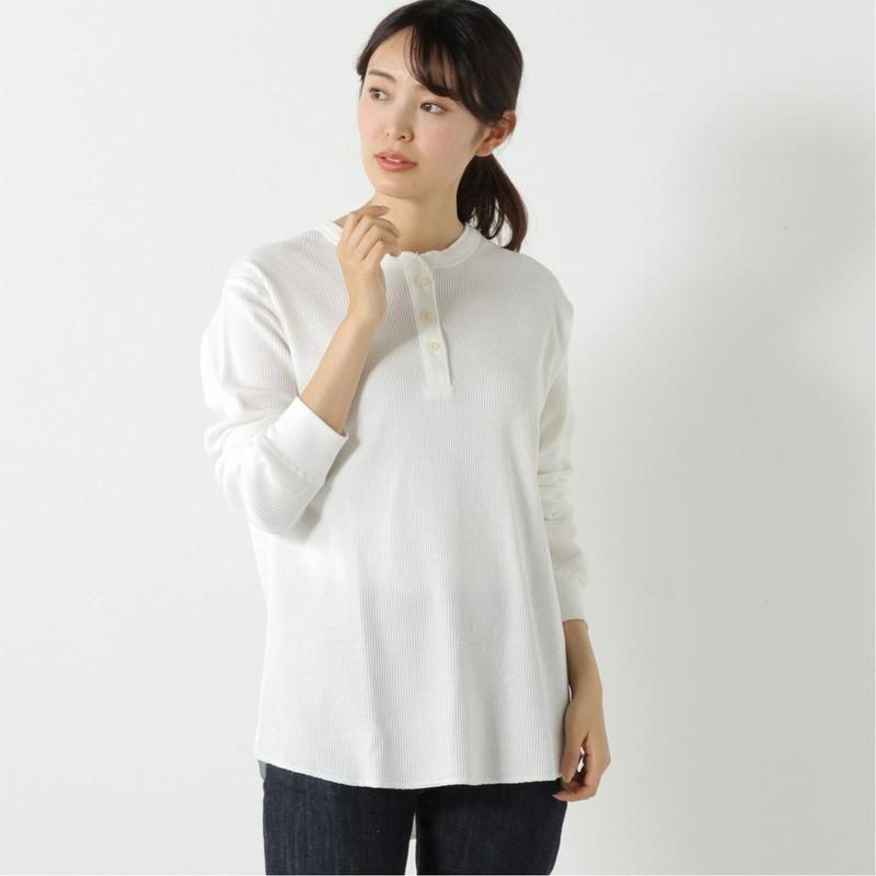 ワッフル素材のヘンリーネックＴシャツ【Ｍ～５Ｌ】