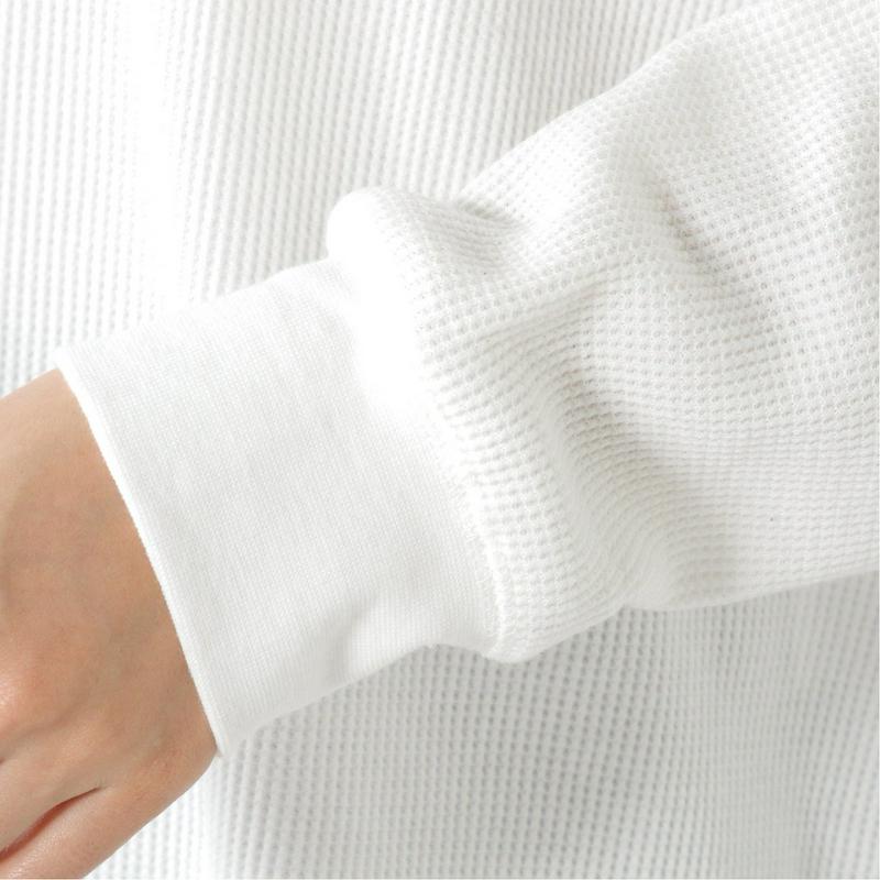 ワッフル素材のヘンリーネックＴシャツ【Ｍ～５Ｌ】