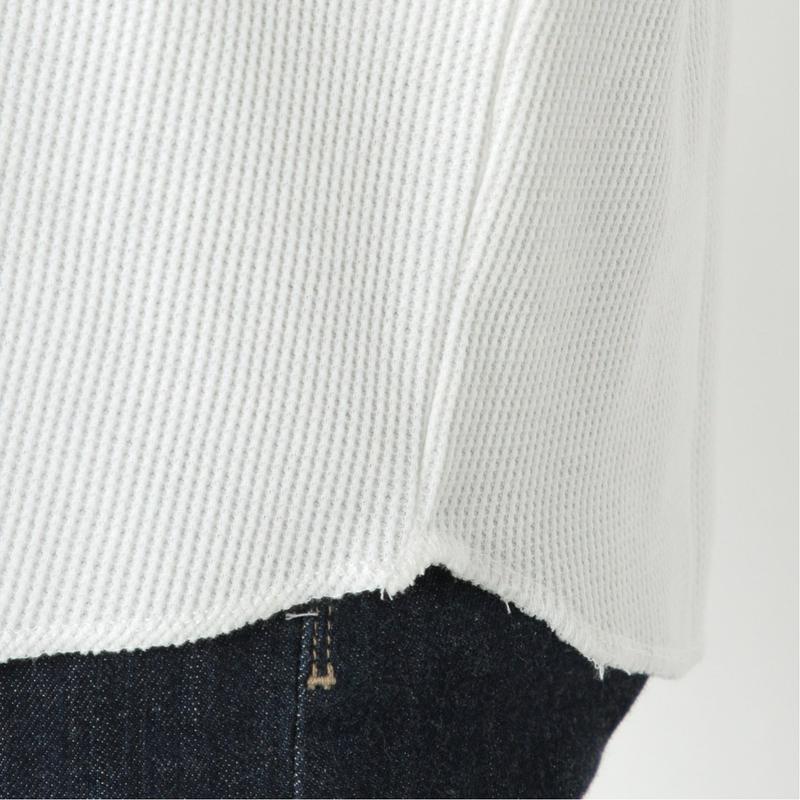 ワッフル素材のヘンリーネックＴシャツ【Ｍ～５Ｌ】