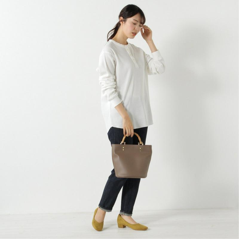 ワッフル素材のヘンリーネックＴシャツ【Ｍ～５Ｌ】