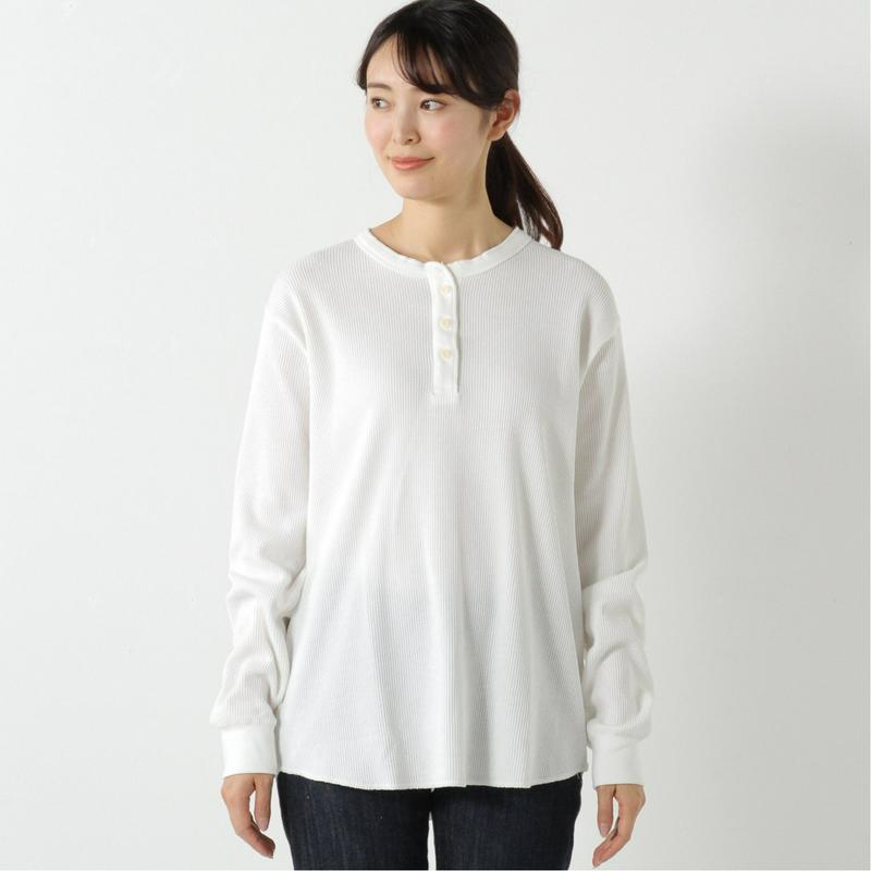 ワッフル素材のヘンリーネックＴシャツ【Ｍ～５Ｌ】