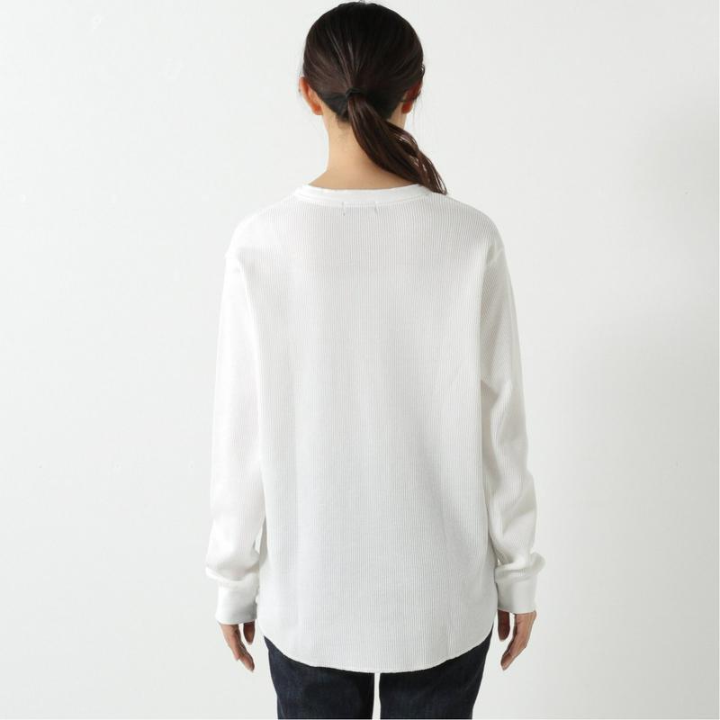 ワッフル素材のヘンリーネックＴシャツ【Ｍ～５Ｌ】
