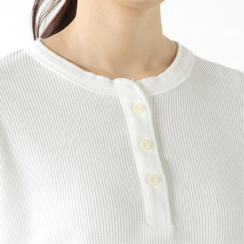ワッフル素材のヘンリーネックＴシャツ【Ｍ～５Ｌ】