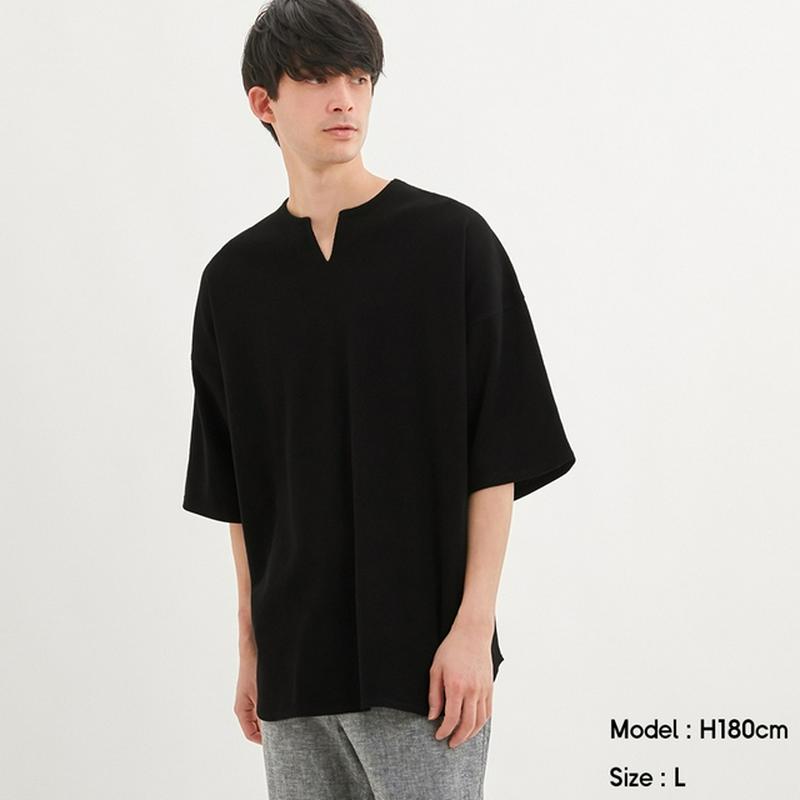 ルーズフィットT(5分袖)(キーネック)