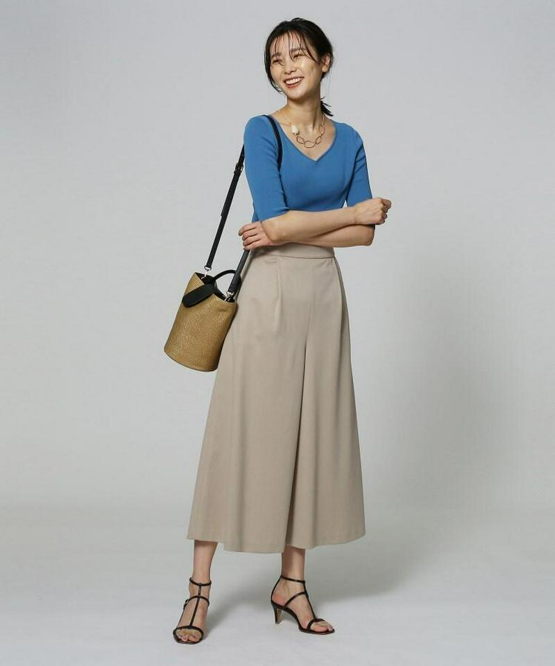 【洗える】ミラノリブワイドパンツ