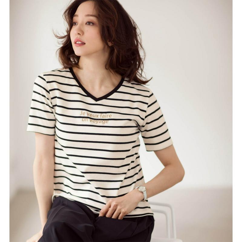綿１００％ピマコットン大人のキレイめロゴＴシャツ【汗ジミ防止】（スタイルノート/StyleNote）
