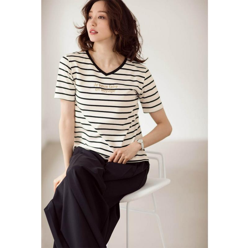 綿１００％ピマコットン大人のキレイめロゴＴシャツ【汗ジミ防止】（スタイルノート/StyleNote）