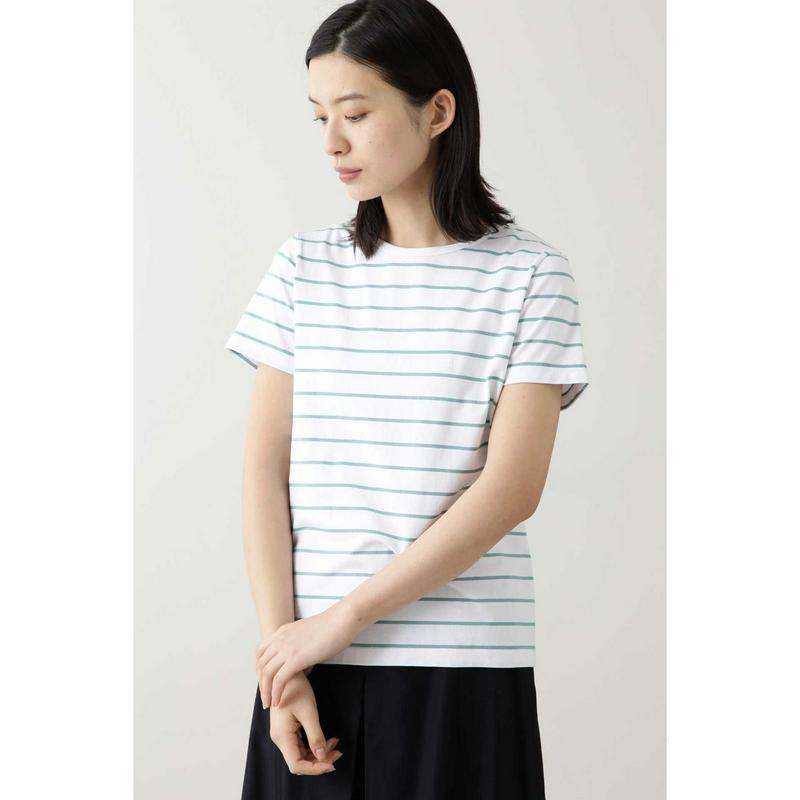 新きょう綿ボーダーＴシャツ（HUMAN WOMAN／ヒューマン ウーマン）