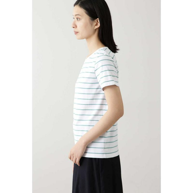 新きょう綿ボーダーＴシャツ（HUMAN WOMAN／ヒューマン ウーマン）