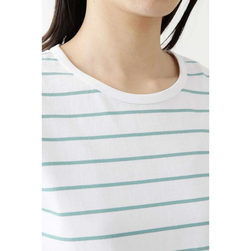 新きょう綿ボーダーＴシャツ（HUMAN WOMAN／ヒューマン ウーマン）