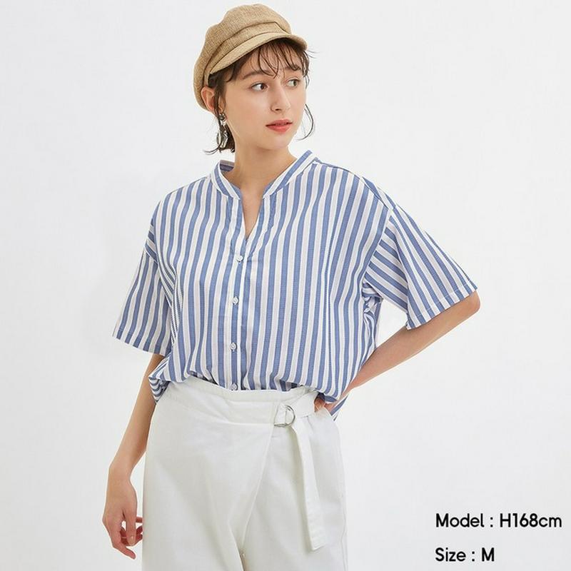 ストライプスキッパーシャツ(5分袖)JN+X