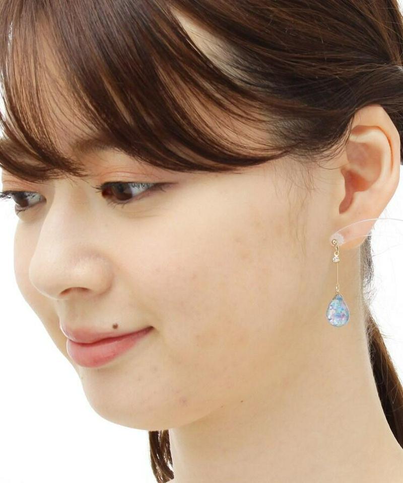 カラーシェル　シズク樹脂ピアス(小)