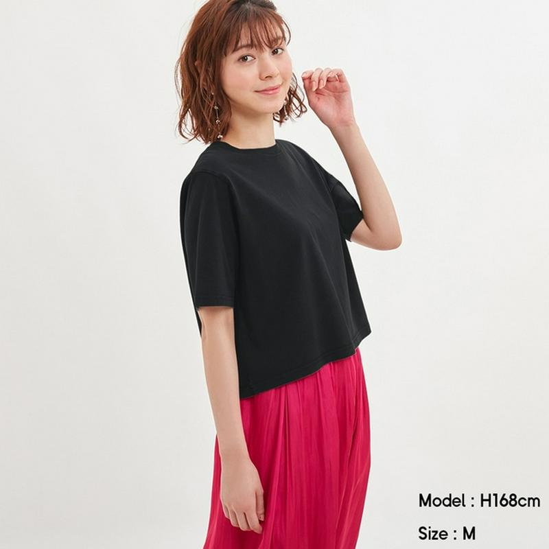 ウォッシュドクロップドT(5分袖)JN+X