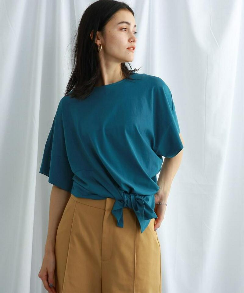 【ウォッシャブル】コットンサイドスリットデザインTシャツ