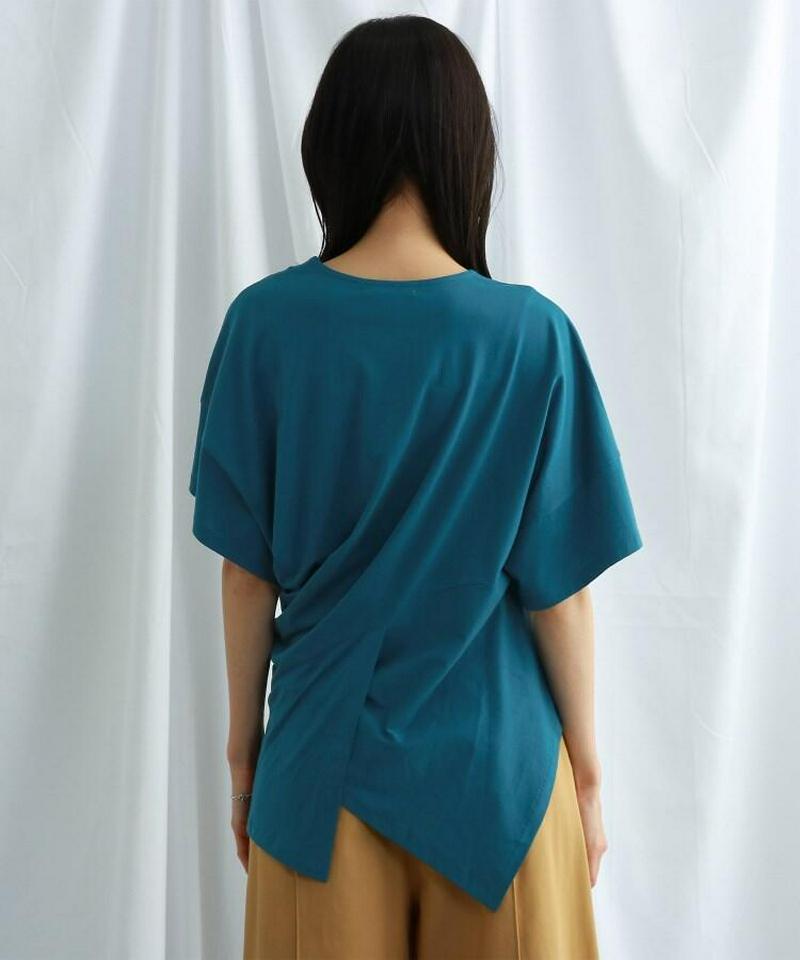 【ウォッシャブル】コットンサイドスリットデザインTシャツ
