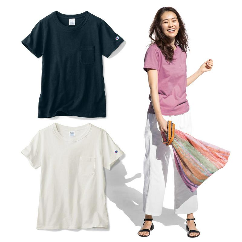 色チ買いもＯＫ！綿１００％ベーシックな半袖ポケット付きＴシャツ（チャンピオン/Champion）