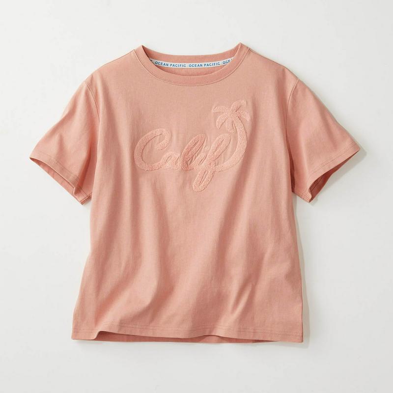 ゆったりシルエットと綿１００％で心地良い◎サガラ刺しゅう半袖Ｔシャツ