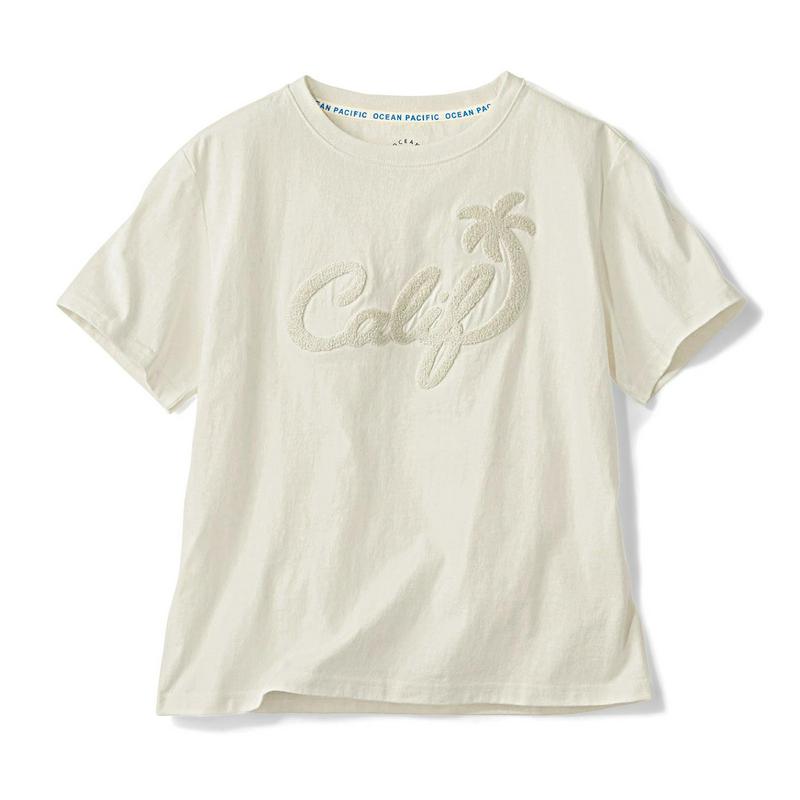 ゆったりシルエットと綿１００％で心地良い◎サガラ刺しゅう半袖Ｔシャツ