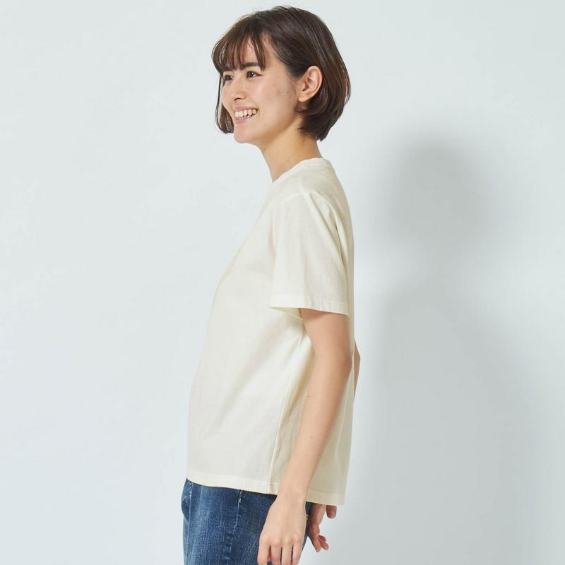ゆったりシルエットと綿１００％で心地良い◎サガラ刺しゅう半袖Ｔシャツ