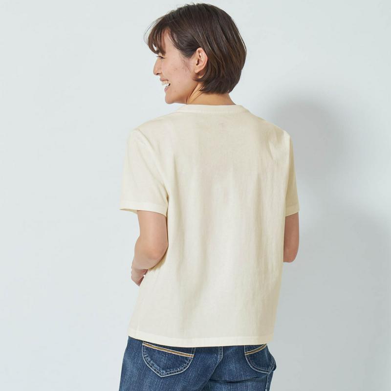 ゆったりシルエットと綿１００％で心地良い◎サガラ刺しゅう半袖Ｔシャツ