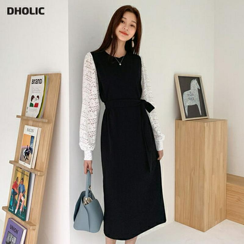 【只今10%OFF】ストラップ付レーススリーブワンピース・全3色・b58443 レディース 【ops】【ワンピース ロング ロン