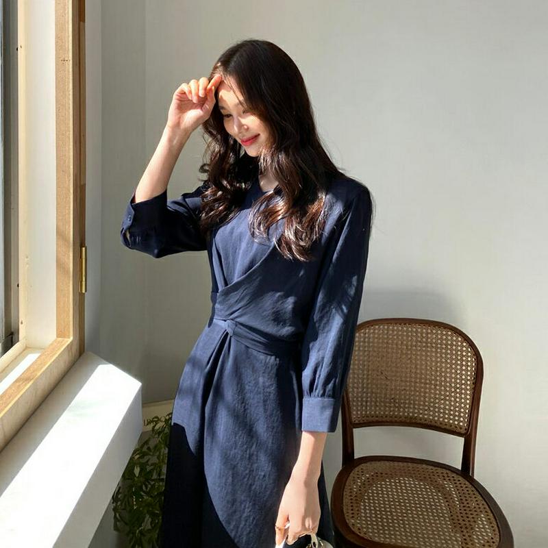 【只今10%OFF】ウエストタイワンピース・全3色・b55582 レディース 【ops】【ワンピース ロング丈 ロング カジュア