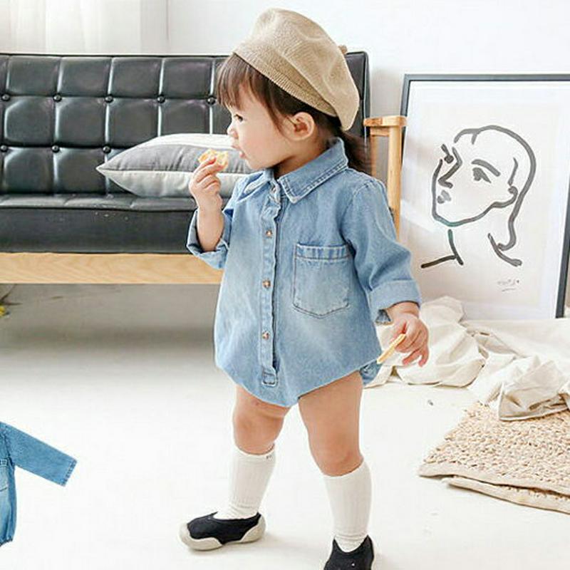 【キッズ30%OFF】デニムシャツボディスーツ・p000460 キッズ【0~2才】【bc】【ボディースーツ デニム デニムシャツ 長袖 ロンパース ベビー服 シンプル シャツ 可愛い かわいい 女の子 男の子 子供 こども 子供服 こども服】【KIDS】