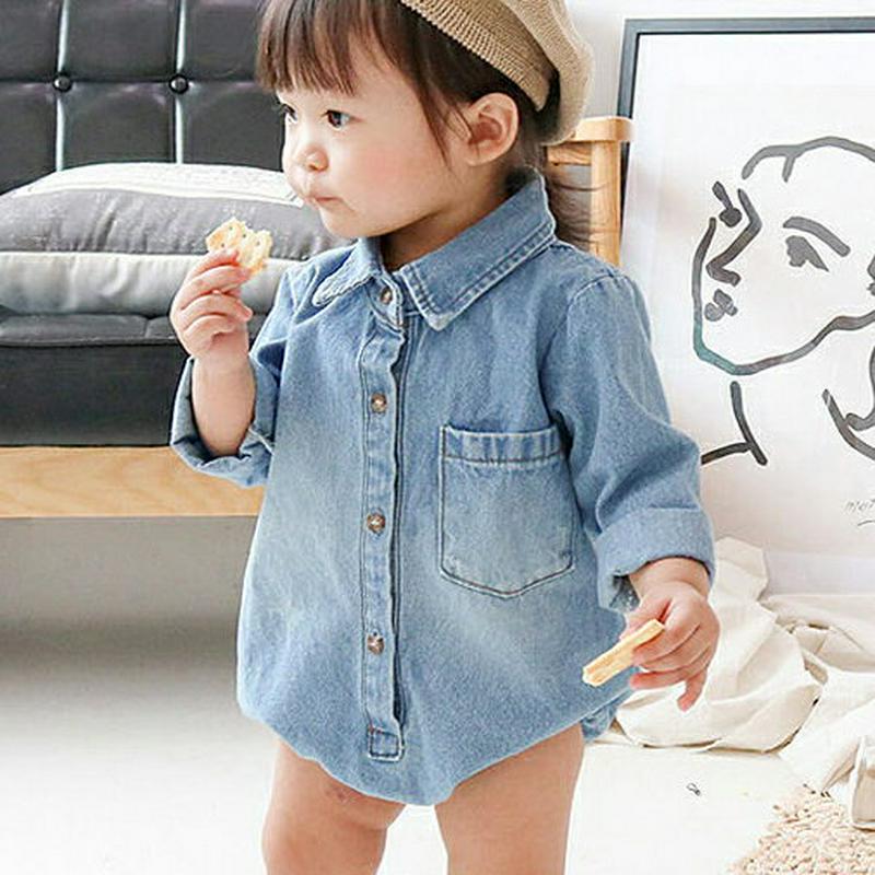 【キッズ30%OFF】デニムシャツボディスーツ・p000460 キッズ【0~2才】【bc】【ボディースーツ デニム デニムシャツ 長袖 ロンパース ベビー服 シンプル シャツ 可愛い かわいい 女の子 男の子 子供 こども 子供服 こども服】【KIDS】