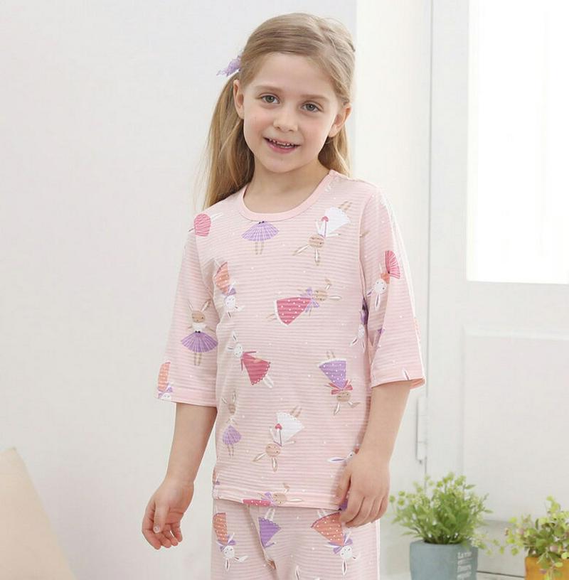 コットンジュニアパジャマSET(キュートバニー)・p000345 キッズ【9~17才】【uw】【パジャマ 部屋着 セット 上下 
