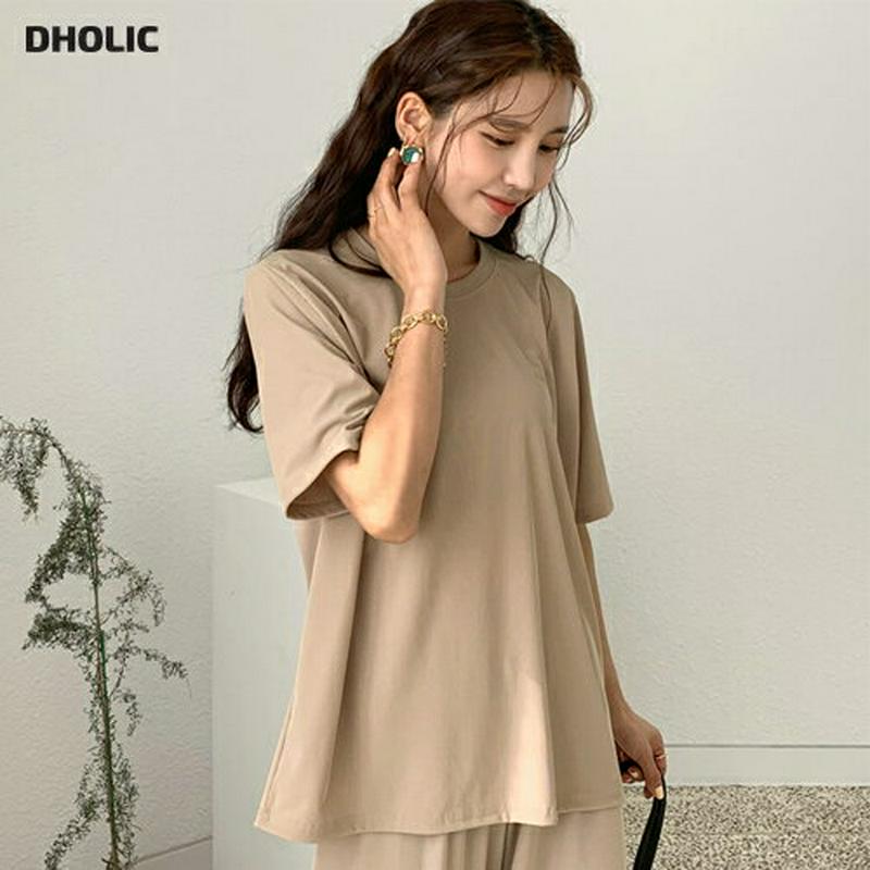 リブ半袖Tシャツ・全5色・b55639 レディース 【tops】【トップス Tシャツ カットソー ラウンドネック 半袖 ハーフス