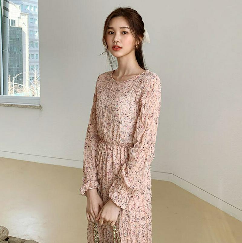 リンクルフローラルワンピース・全2色・b55601 レディース 【ops】【ワンピース ロング ロングワンピース マキシ マキシ