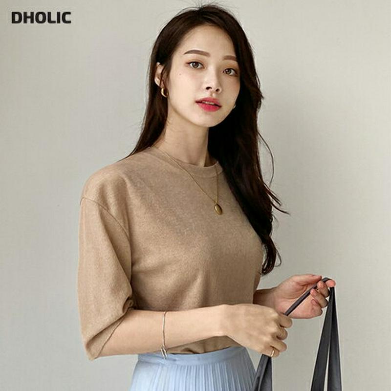 ハーフスリーブTシャツ・全4色・t61478 レディース【tops】【トップス Tシャツ ハーフスリーブ 半袖 単色　無地 シン