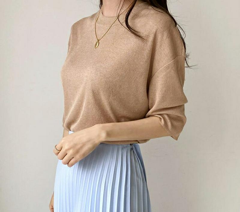 ハーフスリーブTシャツ・全4色・t61478 レディース【tops】【トップス Tシャツ ハーフスリーブ 半袖 単色　無地 シン