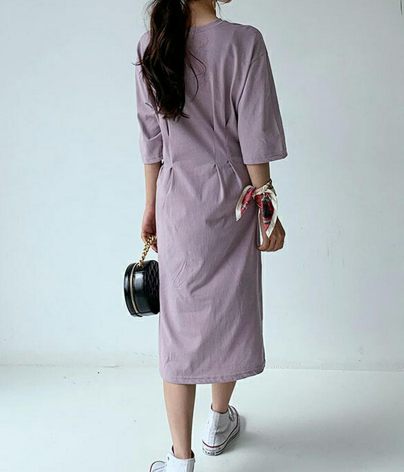 タックTシャツワンピース・全4色 t55522 レディース【ops】