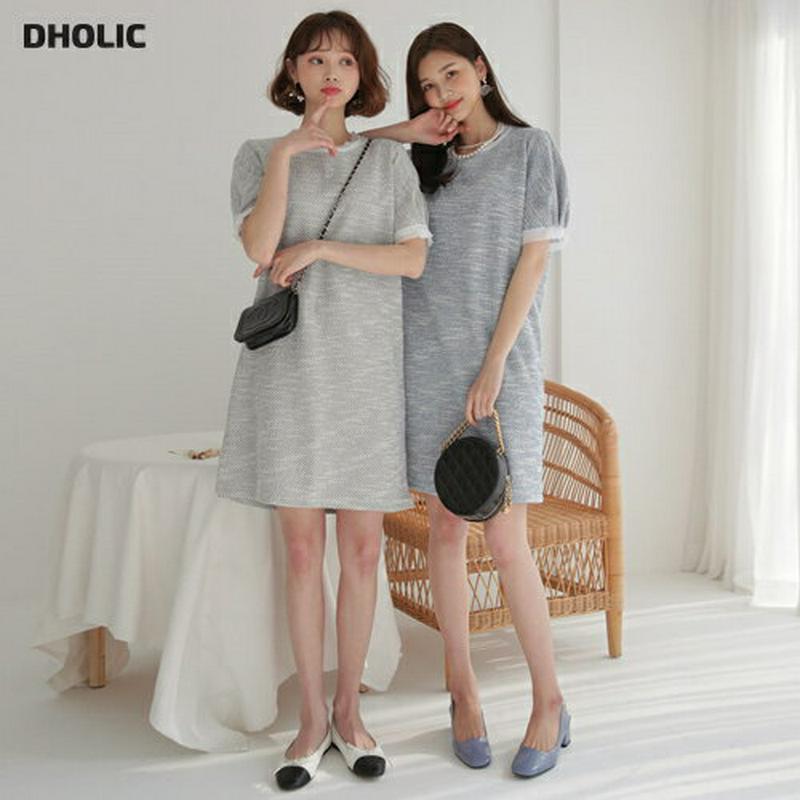 ツイードミニワンピース・全2色・b58440 レディース 【ops】【ワンピース ミニワンピース ミニ ショート丈 ラウンドネッ