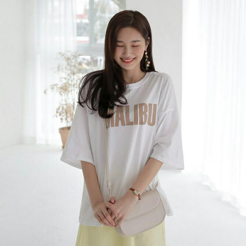 MALIBUルーズTシャツ・全3色・t58428 レディース 【tops】【トップス Tシャツ カットソー 半袖 5分袖 ラウン