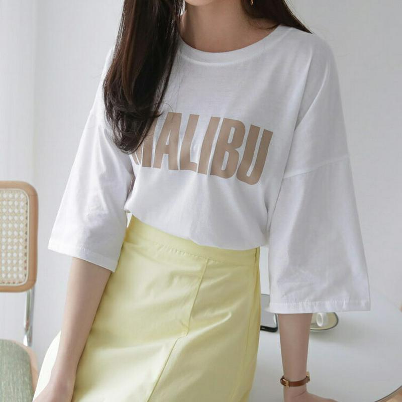 MALIBUルーズTシャツ・全3色・t58428 レディース 【tops】【トップス Tシャツ カットソー 半袖 5分袖 ラウン