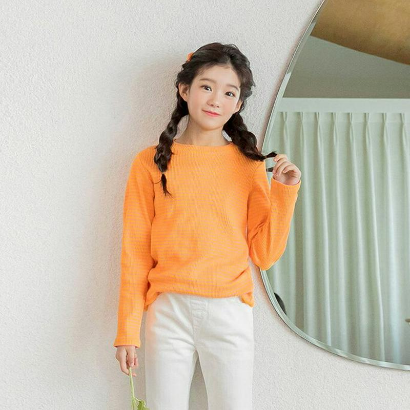 カラーミックスボーダーTシャツ・p000045 【tops】【トップス Tシャツ 長袖 ロンT ボーダー 柄 カジュアル ラフ 